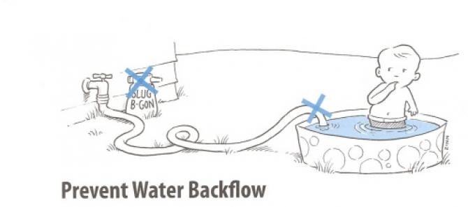prevent baby pool water from entering your water pipes.