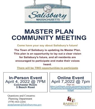 Master Plan Community Meeting Announcement